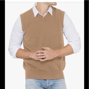 STATE CASHMERE Classic Sleeveless Sweater Vest 100% Pure Cashmere V-Neck L